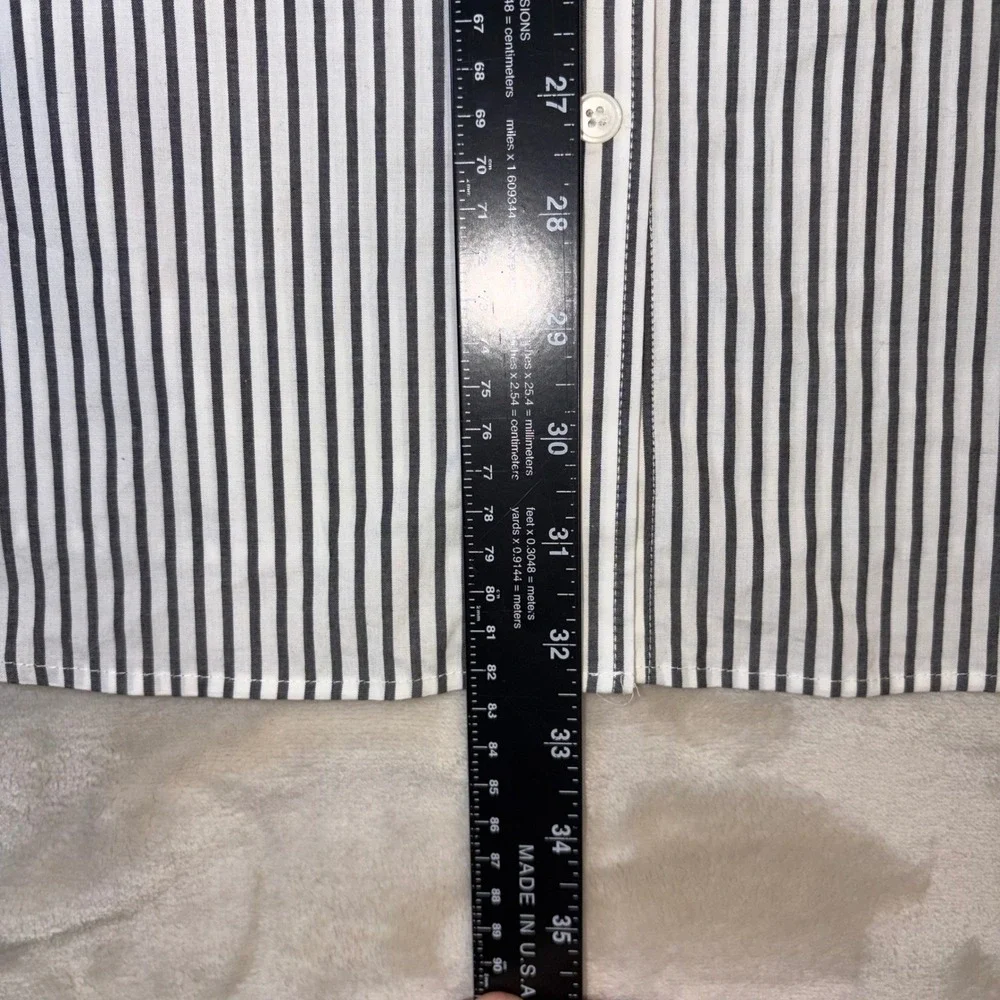 Banana Republic Mens XL Long Sleeve Striped Button Down Shirt Gray White 404236